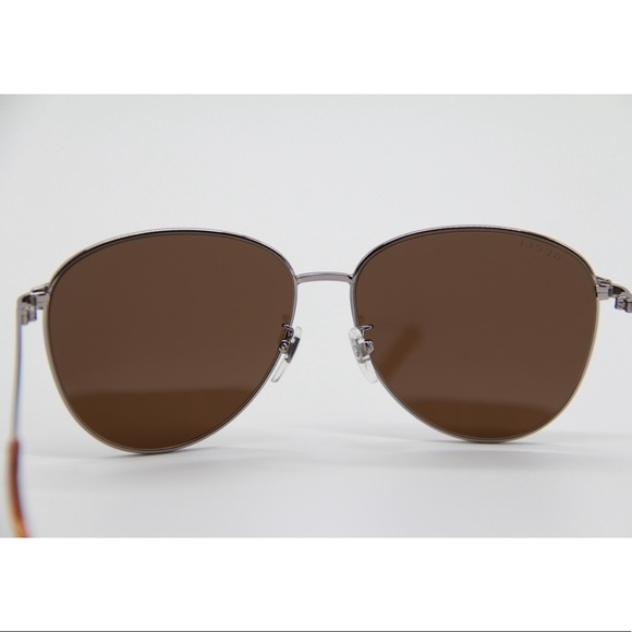 NEW GUCCI GG0573SK 002 BROWN AVIATOR SUNGLASSES - Picture 7 of 11